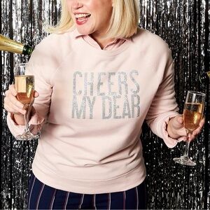 Old Navy Plus size Pink Crew Neck Sweater Cheers My Dear- NWT